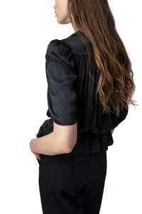 Top Tyoko en satin - Noir