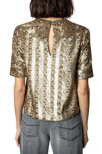 Blouse Toysse à sequins - Bronze
