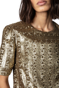 Blouse Toysse à sequins - Bronze