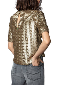Blouse Toysse à sequins - Bronze