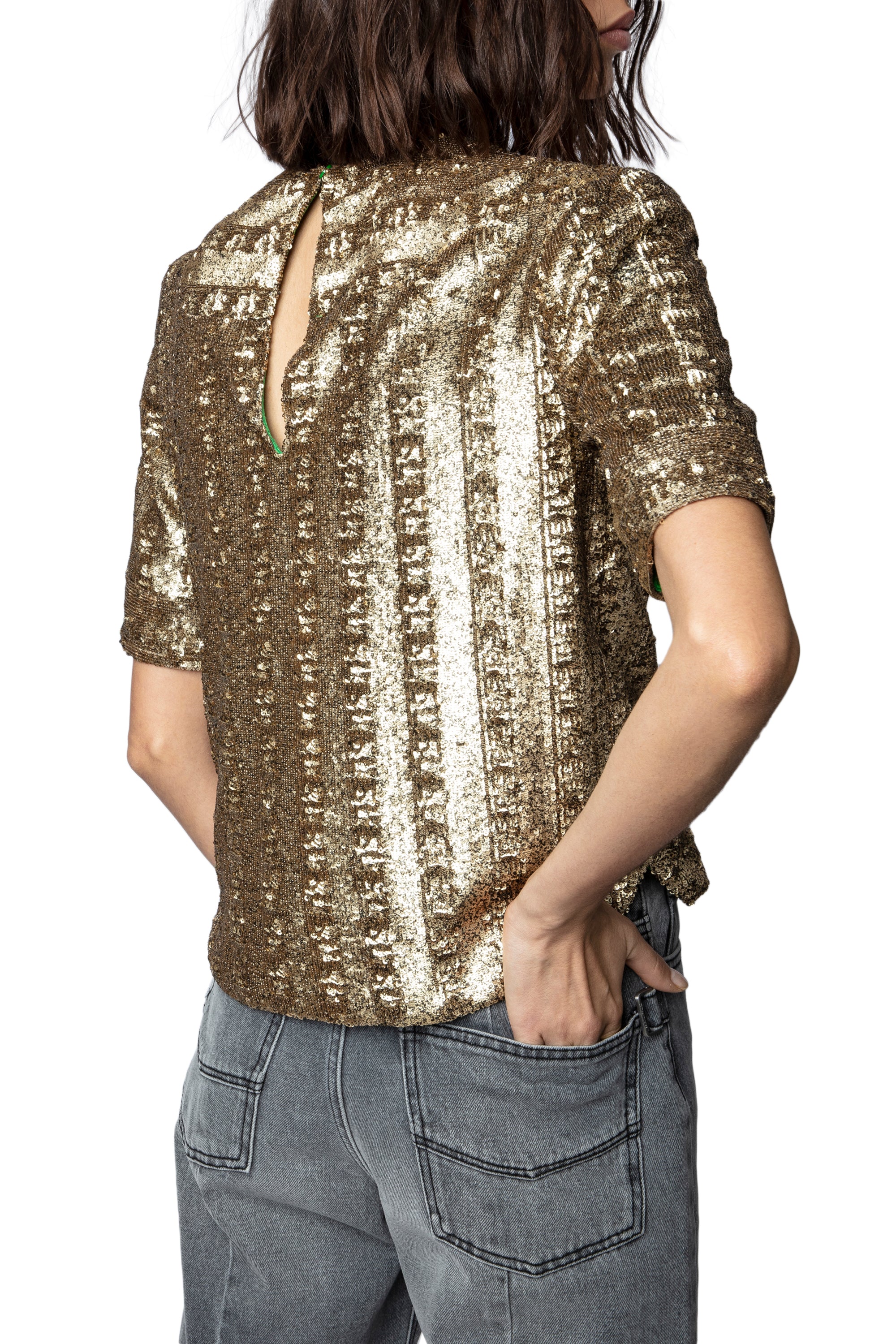 Blouse Toysse à sequins - Bronze