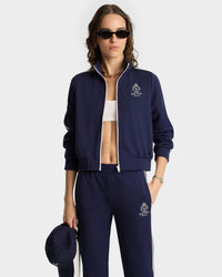 Crown Tennis Track Jacket - Navy & White