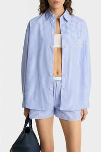 Chemise Crown Tennis oversize à rayures - Light Blue Striped