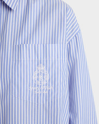 Chemise Crown Tennis oversize à rayures - Light Blue Striped
