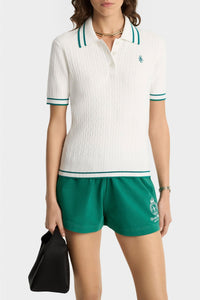 Polo SRC avec logo en maille - White & Alpine