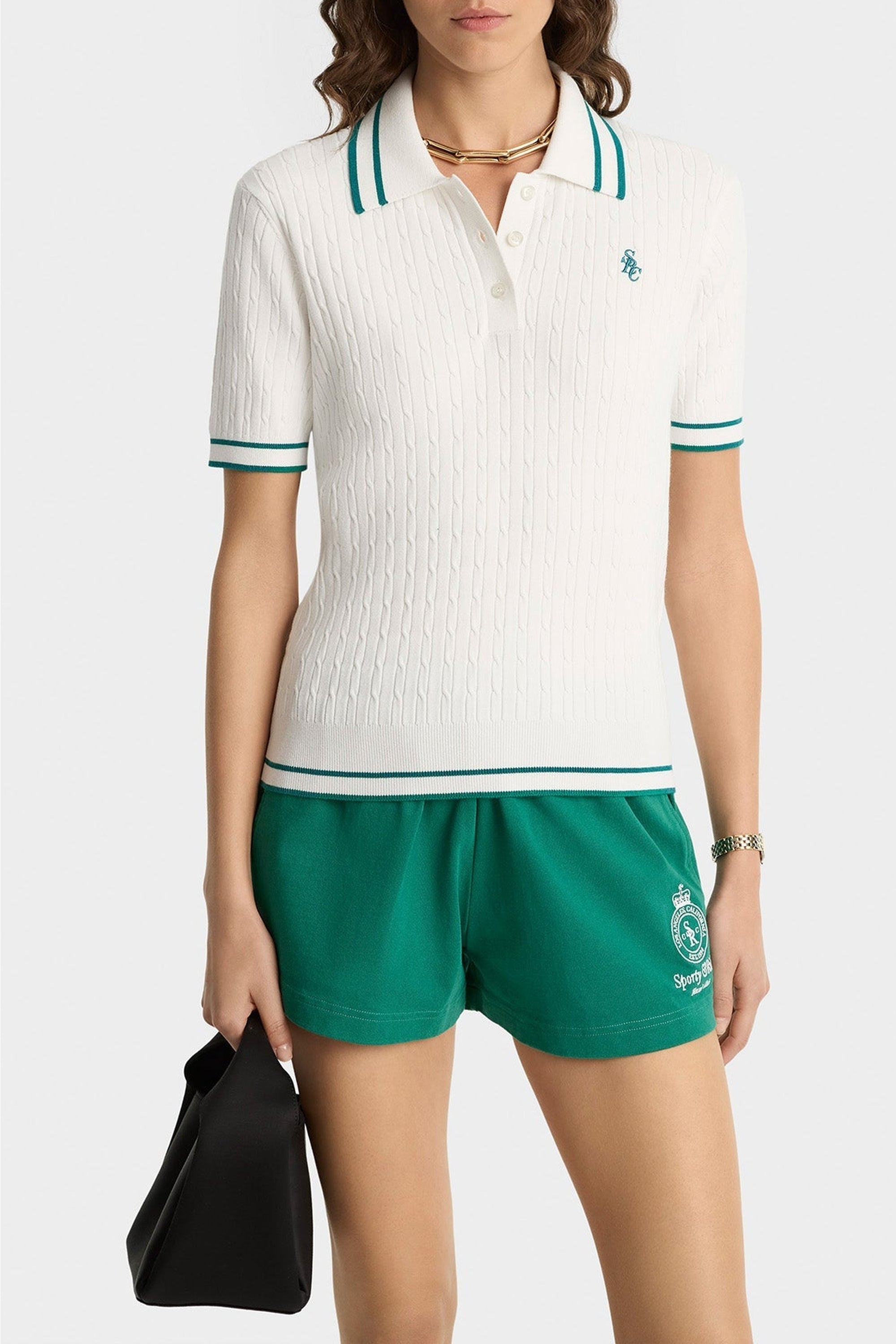 Polo SRC avec logo en maille - White & Alpine