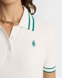 Polo SRC avec logo en maille - White & Alpine