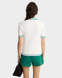 Polo SRC avec logo en maille - White & Alpine