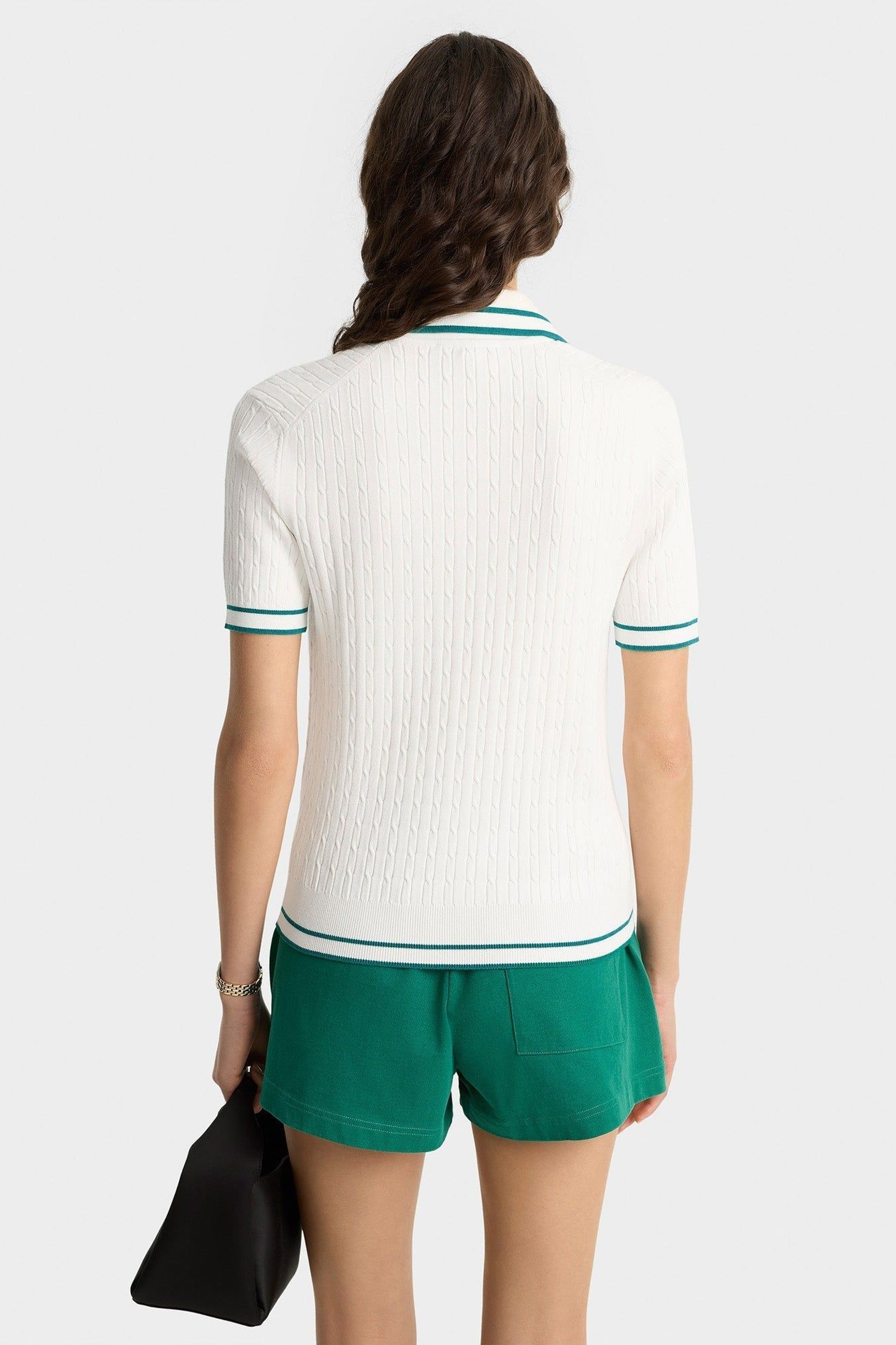 Polo SRC avec logo en maille - White & Alpine