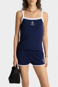 Débardeur Crown Tennis à liseré - Dark Navy & White