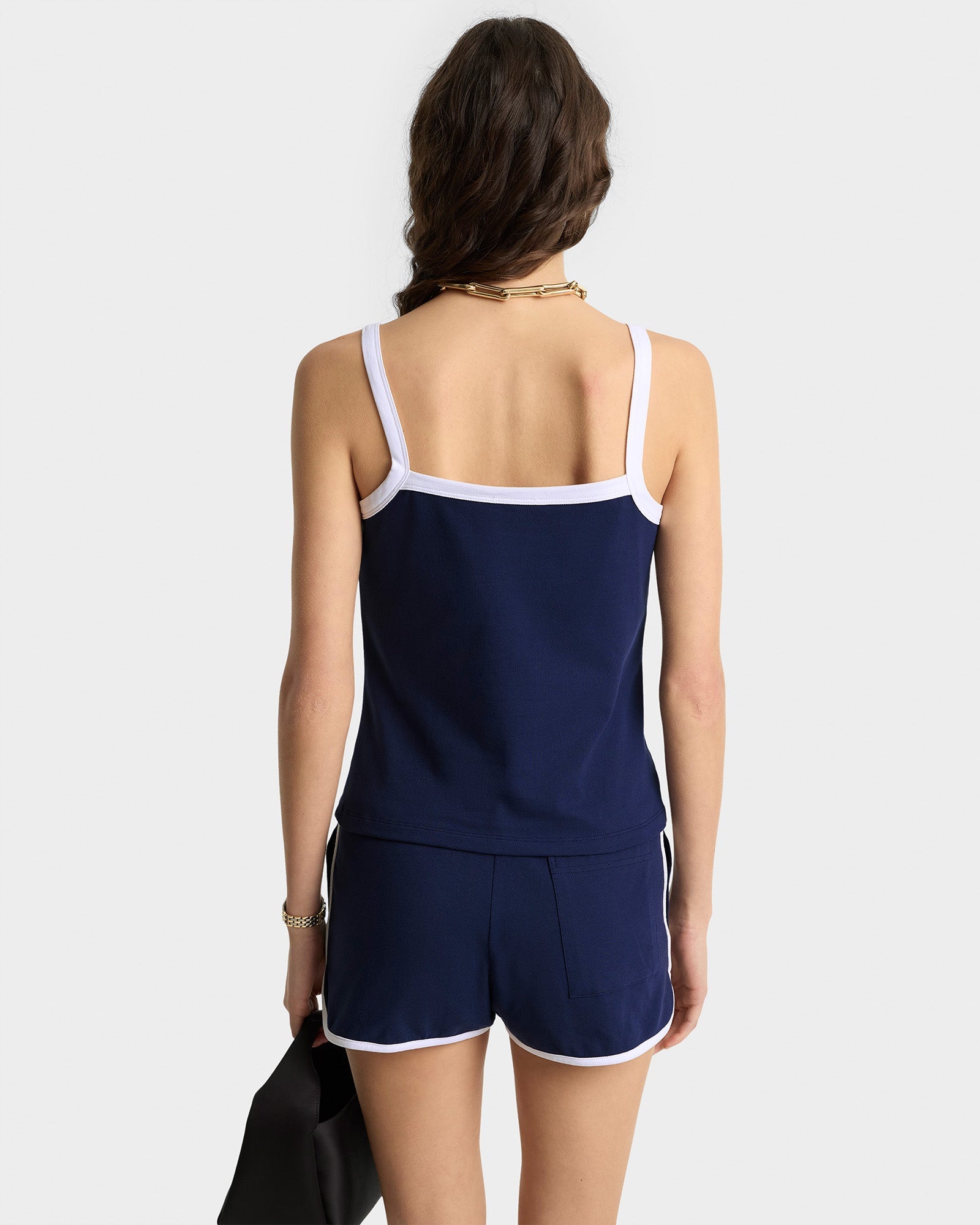 Débardeur Crown Tennis à liseré - Dark Navy & White