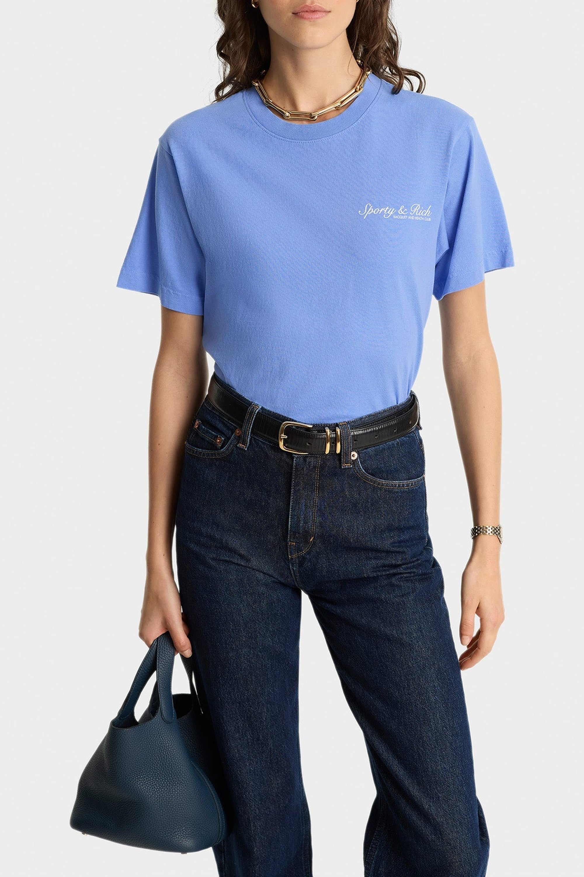 T-shirt Syracuse à impression - Flax Blue