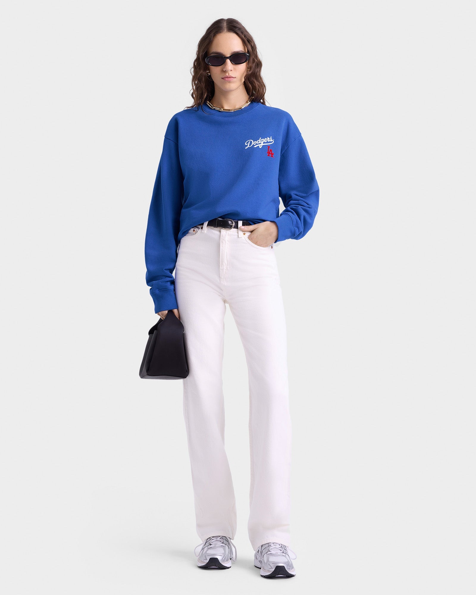 Dodgers Serif Crewneck - Team Blue & White