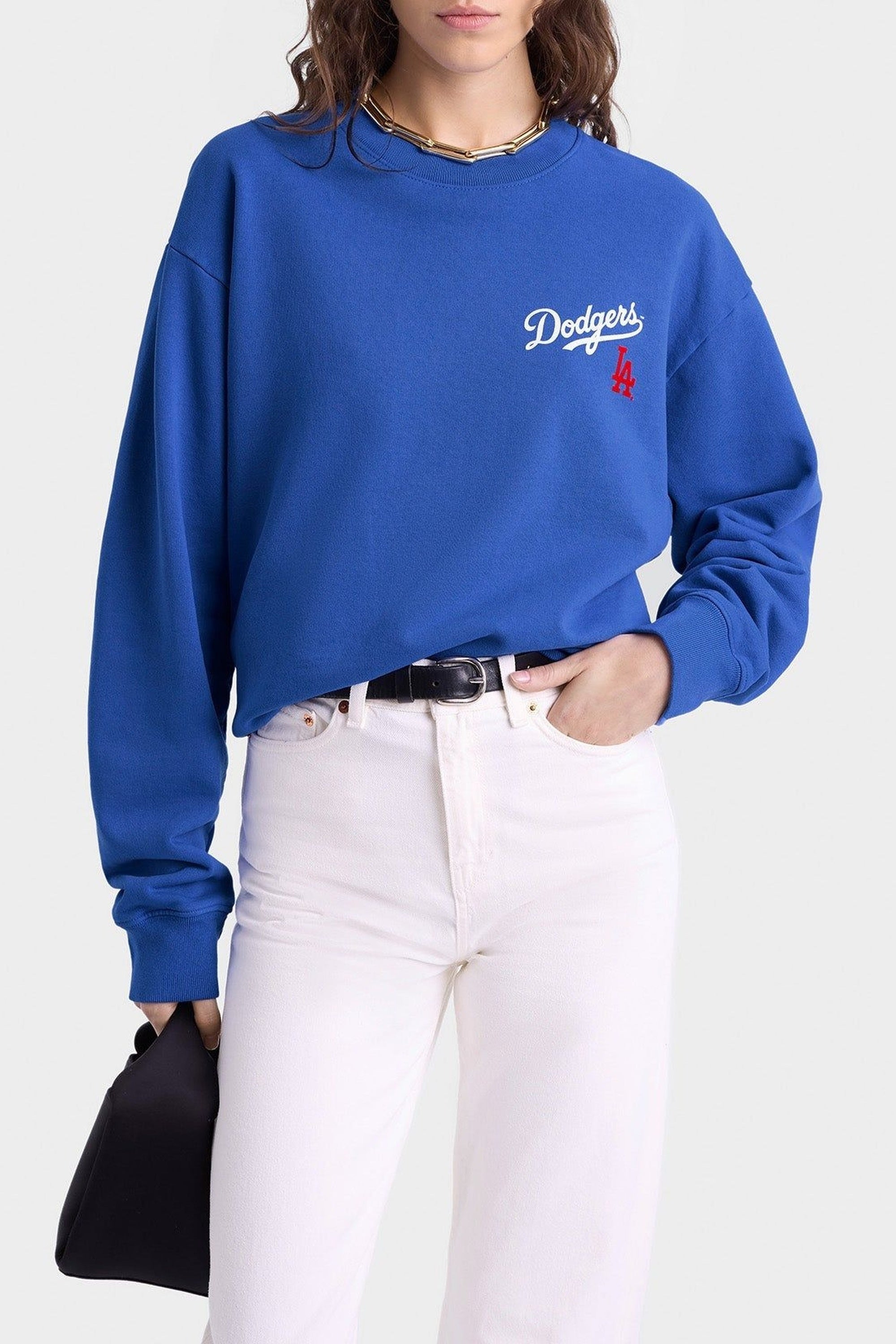 Dodgers Serif Crewneck - Team Blue & White