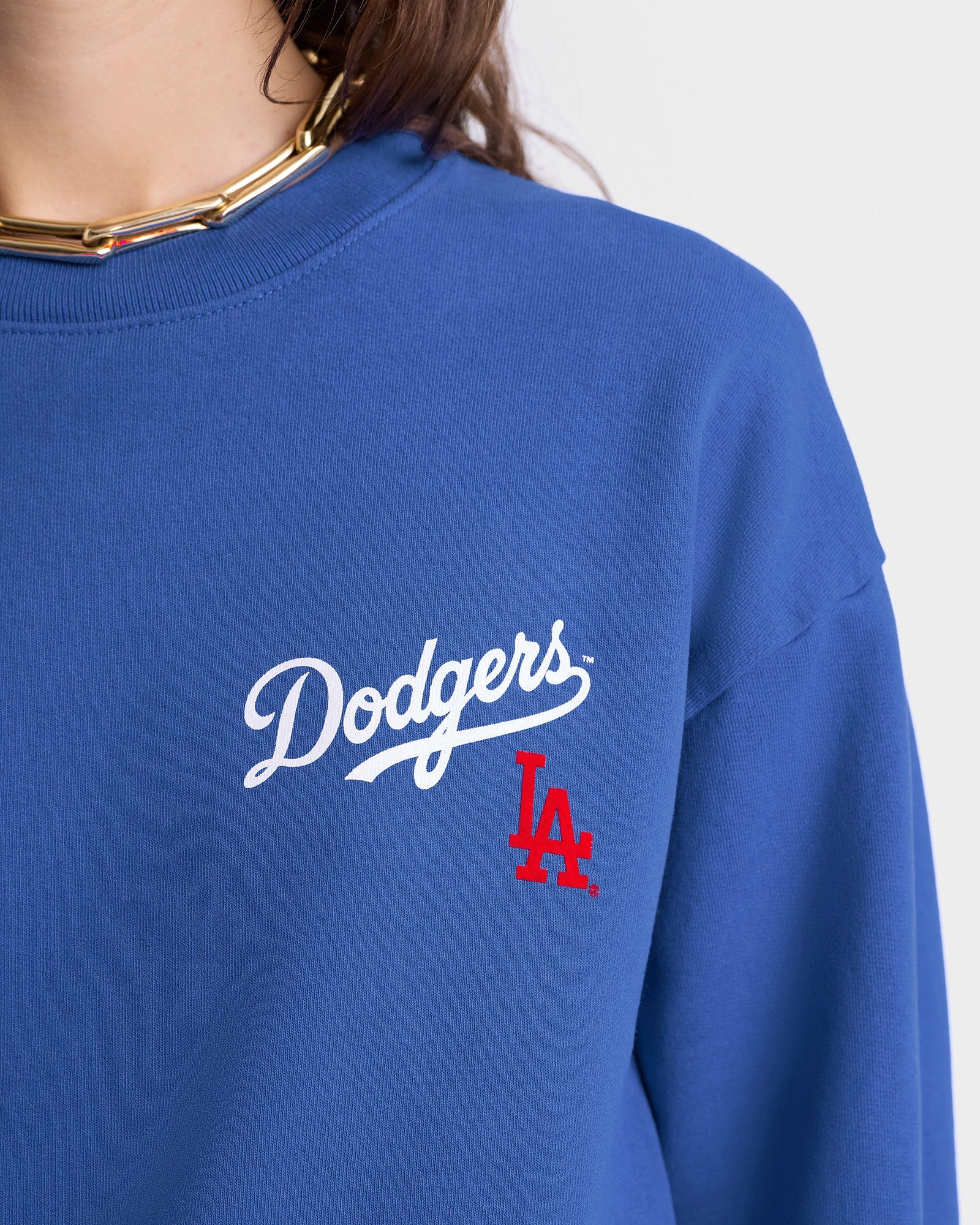 Dodgers Serif Crewneck - Team Blue & White