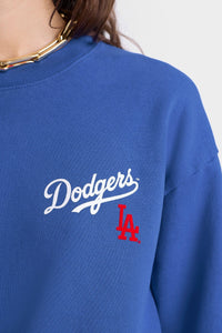 Pull à col rond Dodgers Serif - Bleu & Blanc
