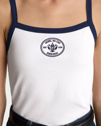 Débardeur Eden Crest à broderie - White & Dark Navy
