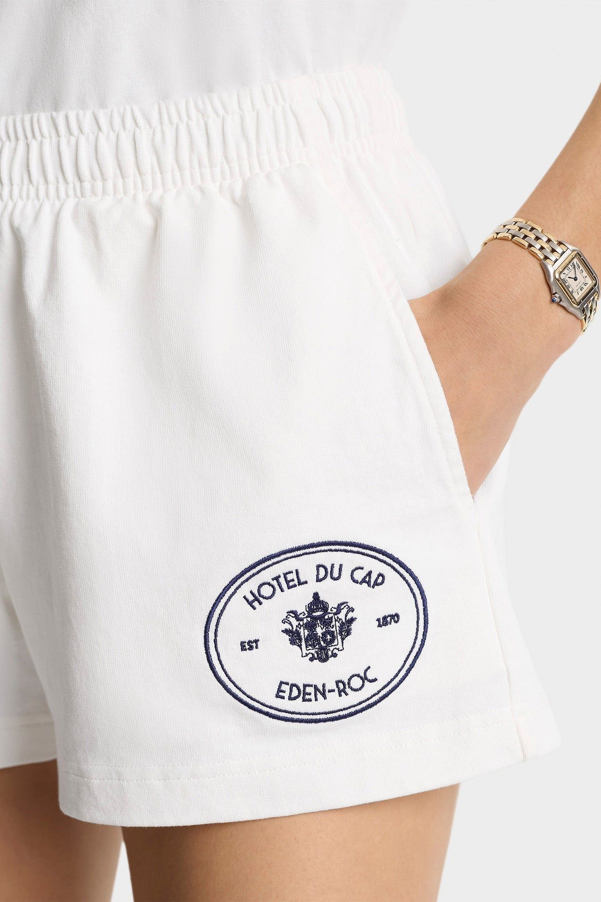 Short Eden Crest à broderie - White