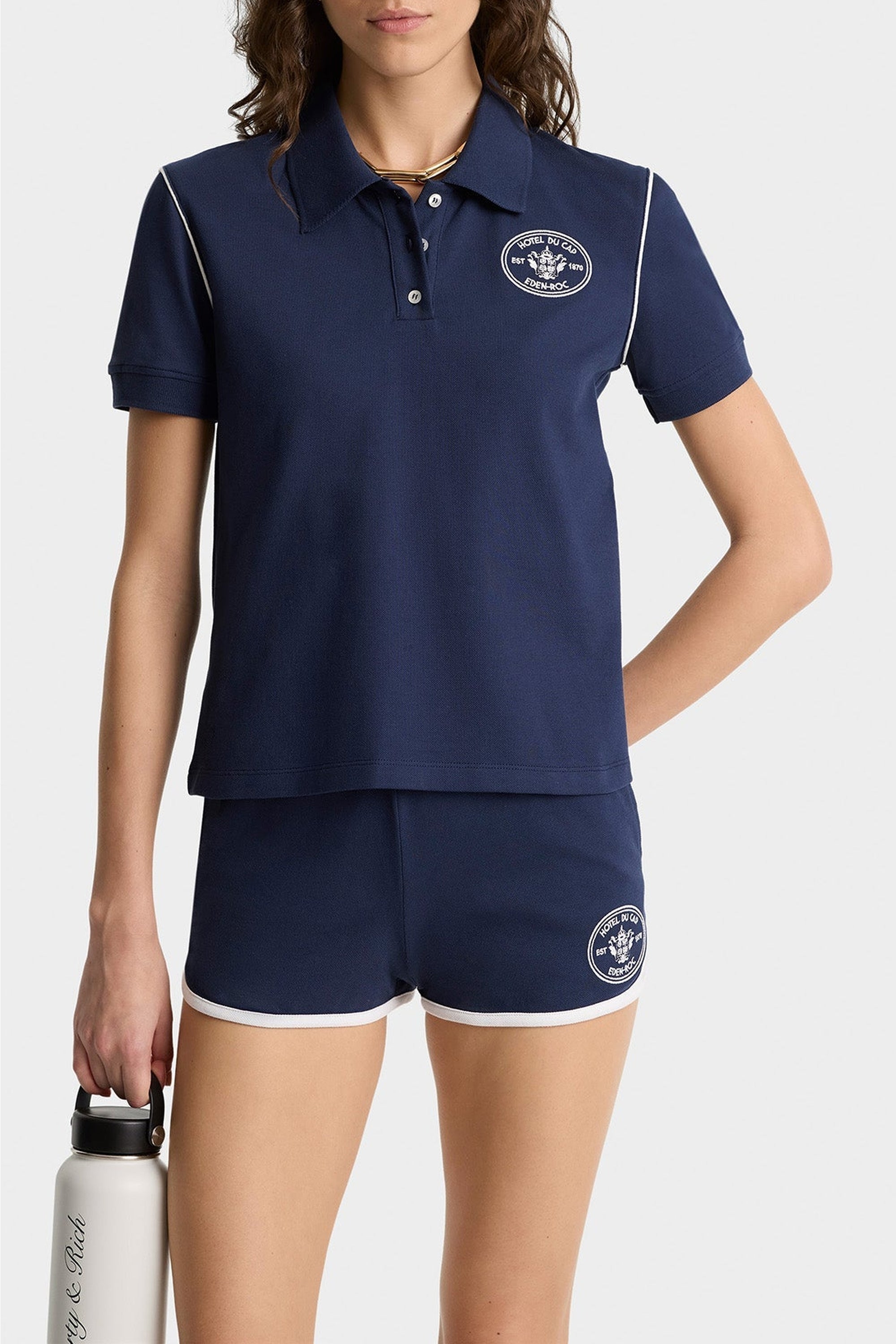 Polo Eden Crest à broderie - Dark Navy & White