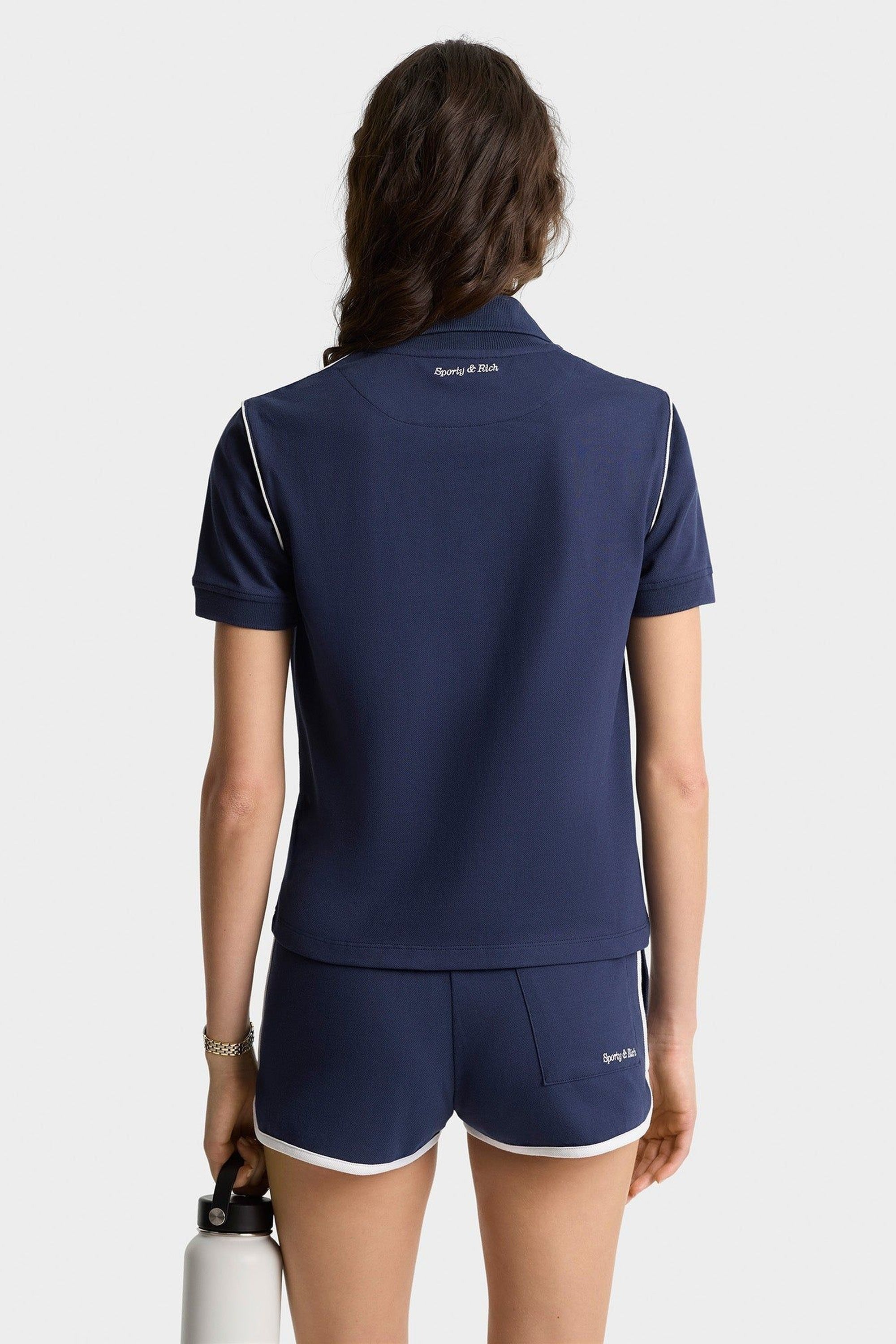 Eden Crest Embroidered Pique Polo - Navy & White