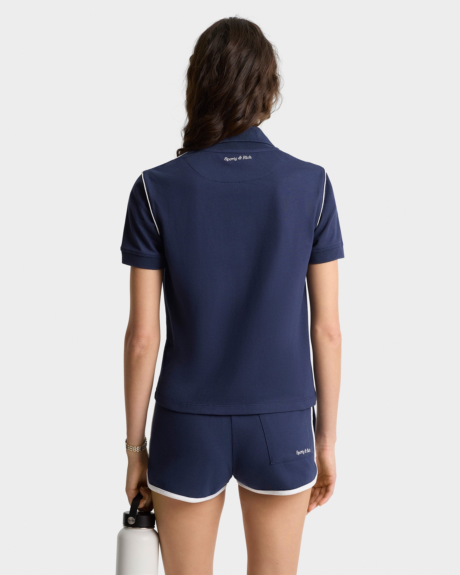 Eden Crest Embroidered Pique Polo - Navy & White