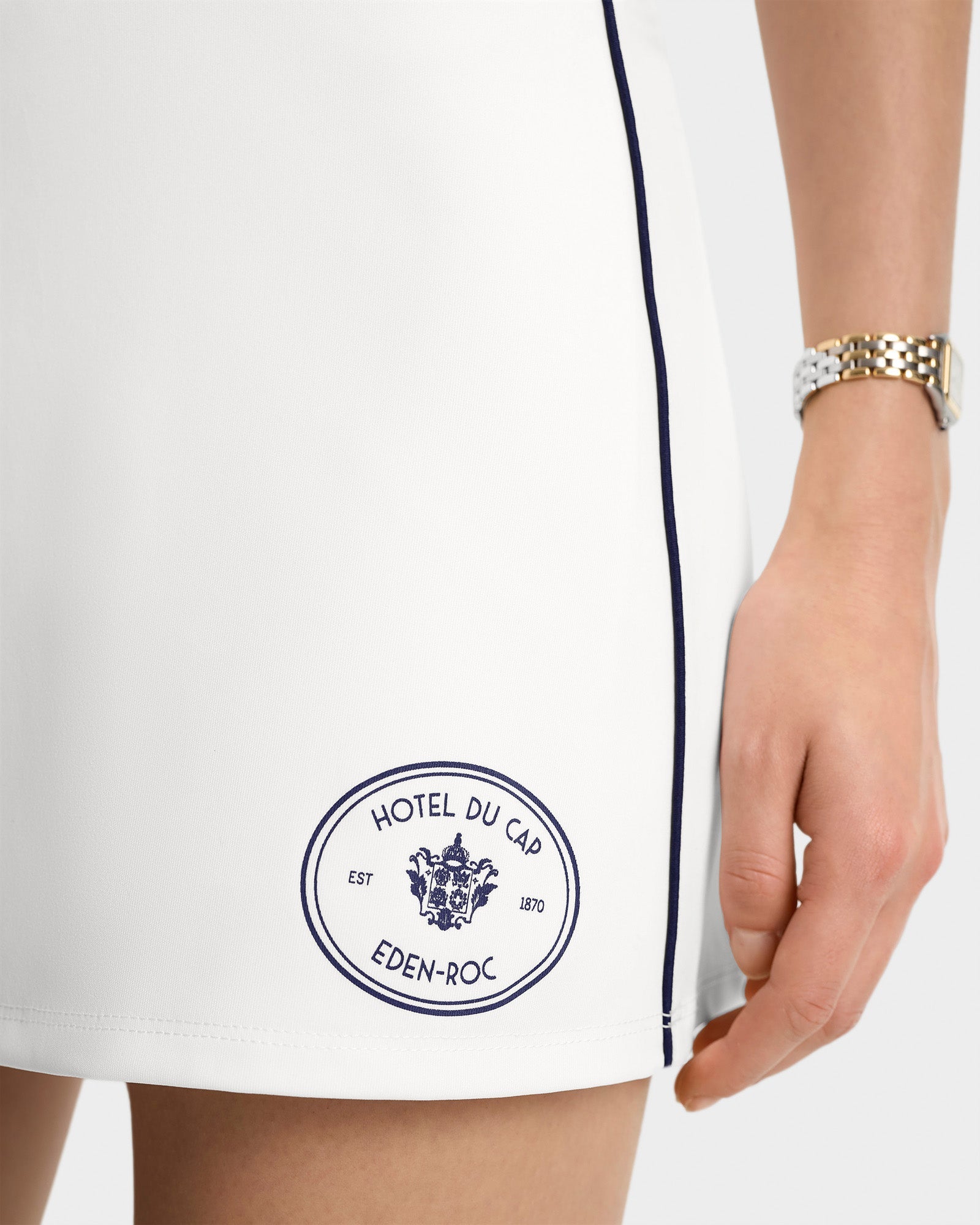 Jupe Eden Crest à liseré - White & Dark Navy