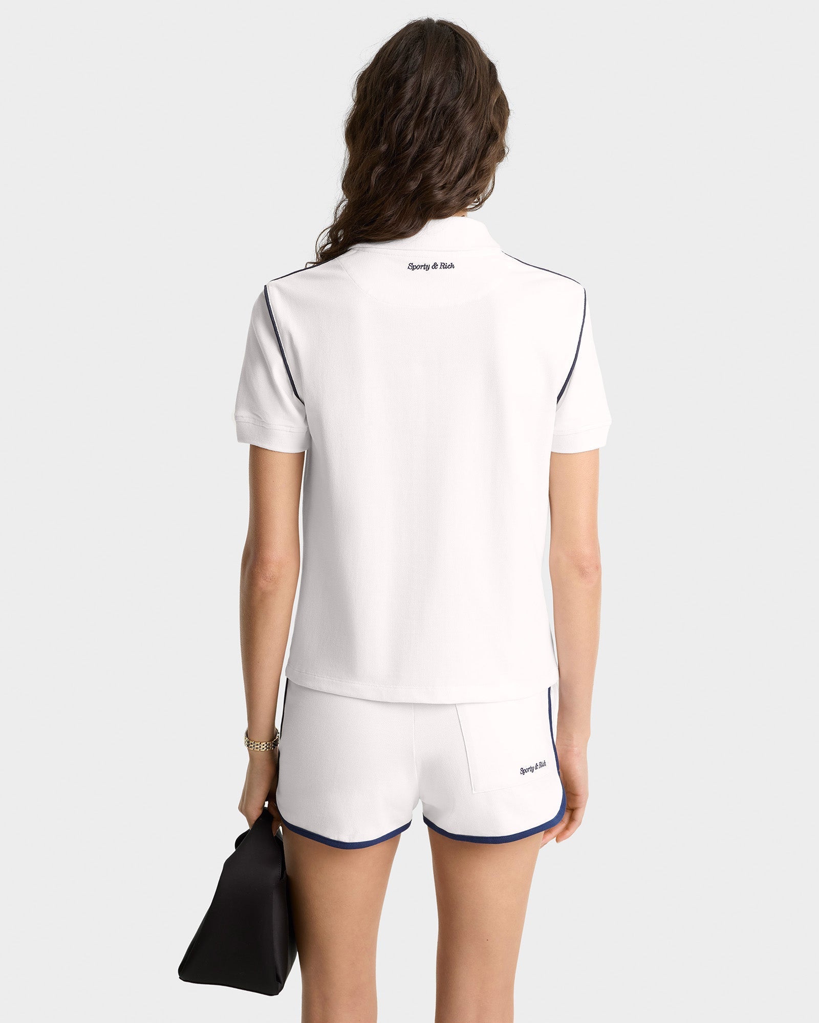 Polo Eden Crest à broderie - White & Dark Navy