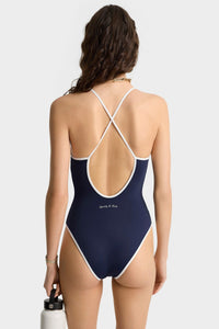 Eden Crest One Piece Swimsuit - Navy & White