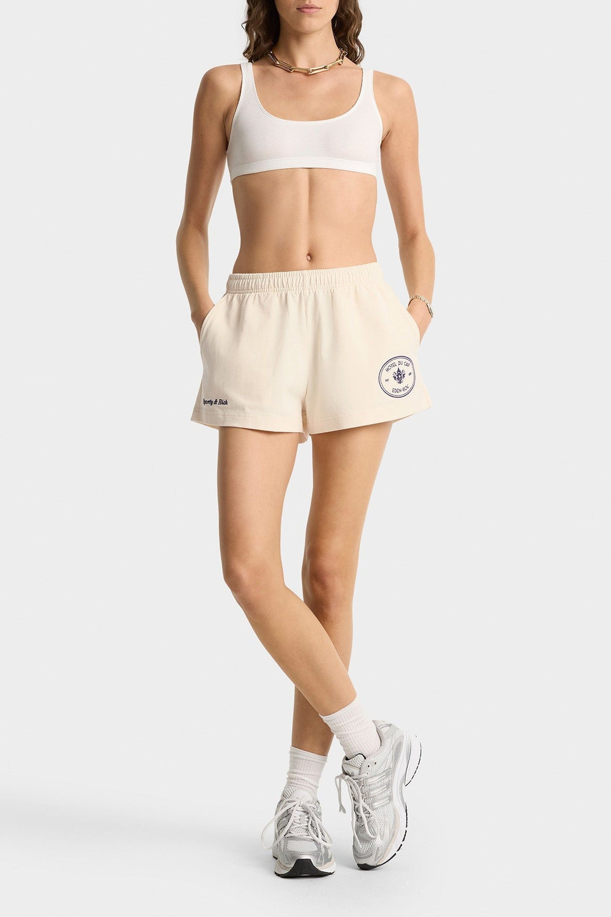Short Eden Crest à broderie - Cream