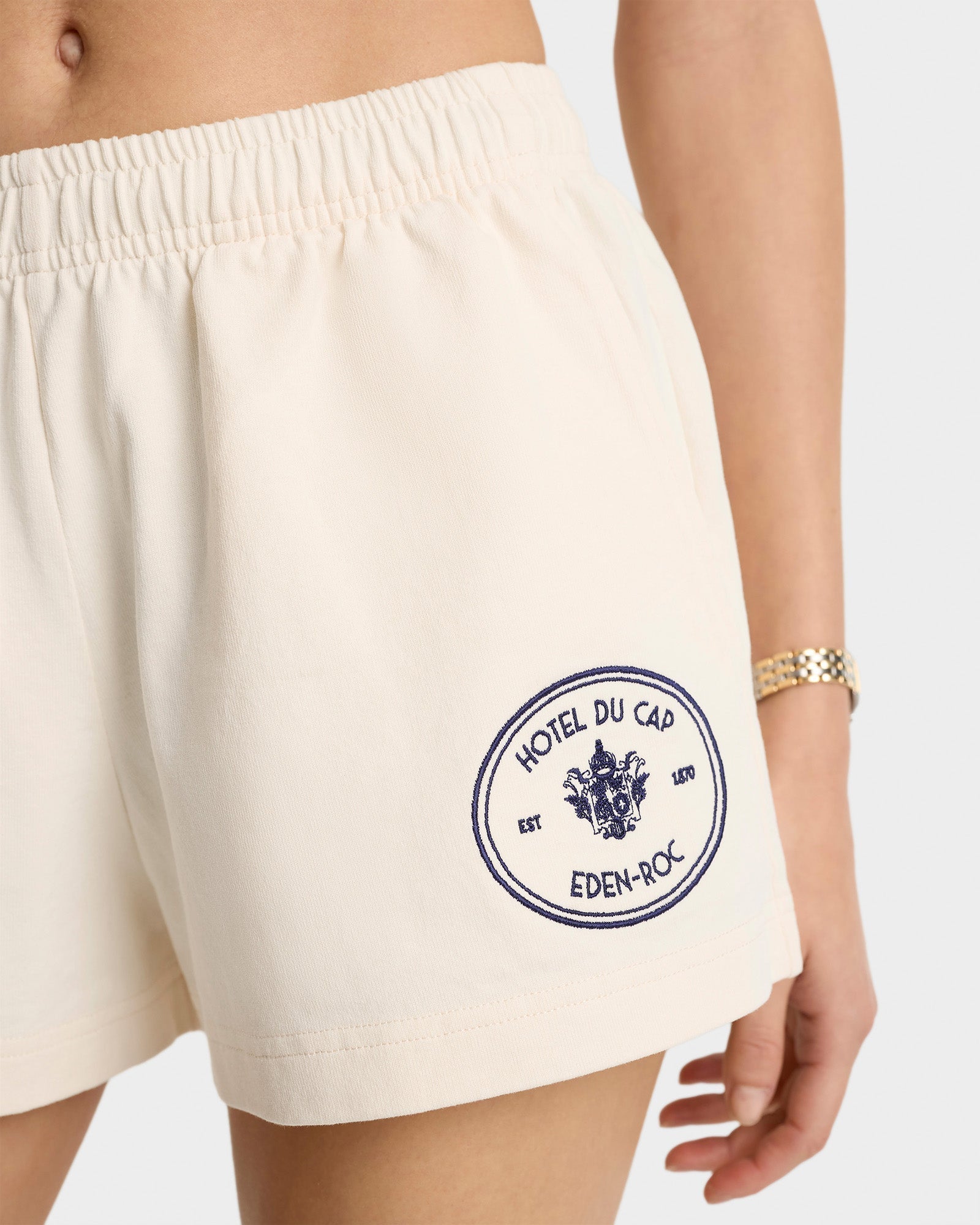 Short Eden Crest à broderie - Cream