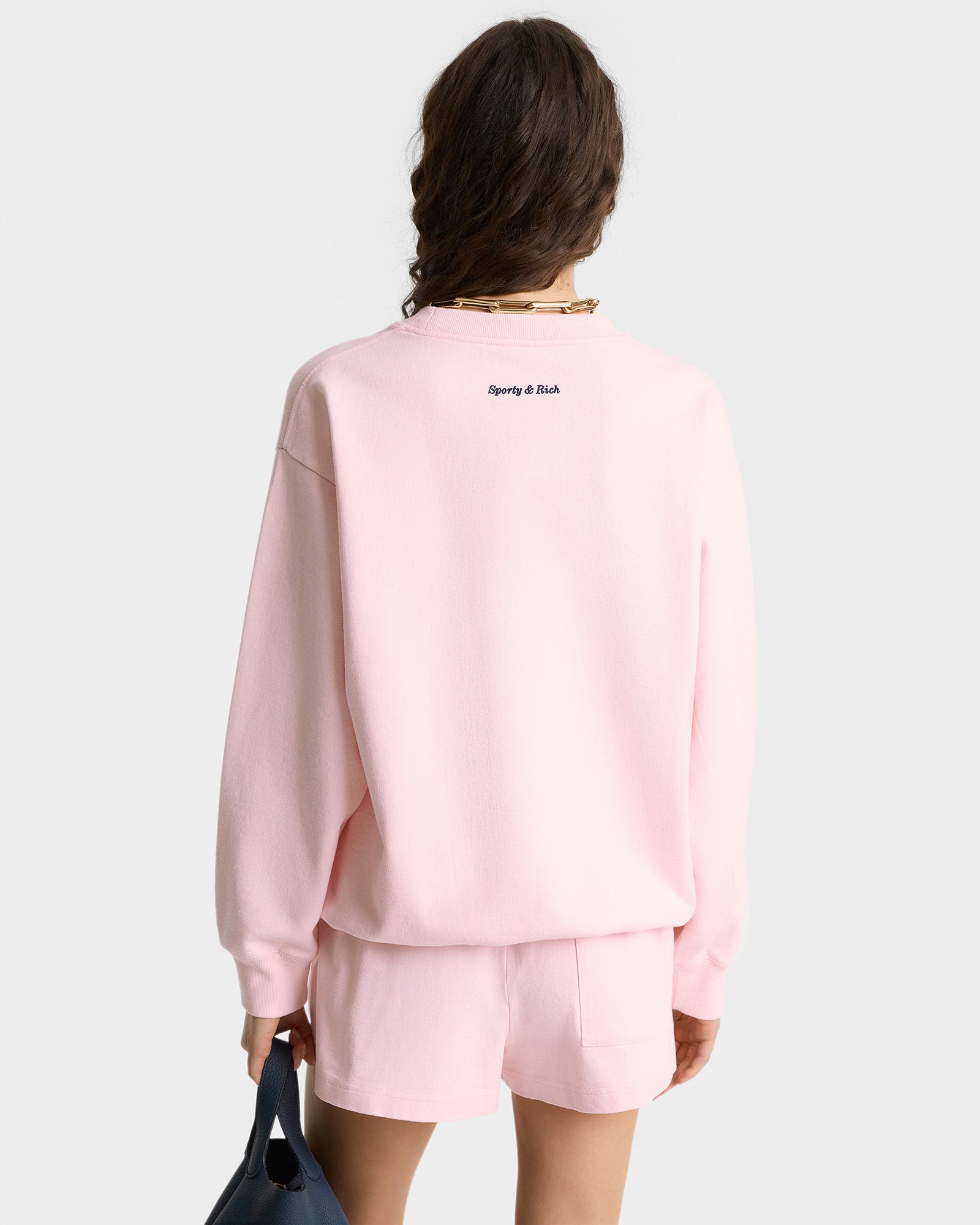 Sweatshirt Eden Crest à broderie - Pink Dolphin