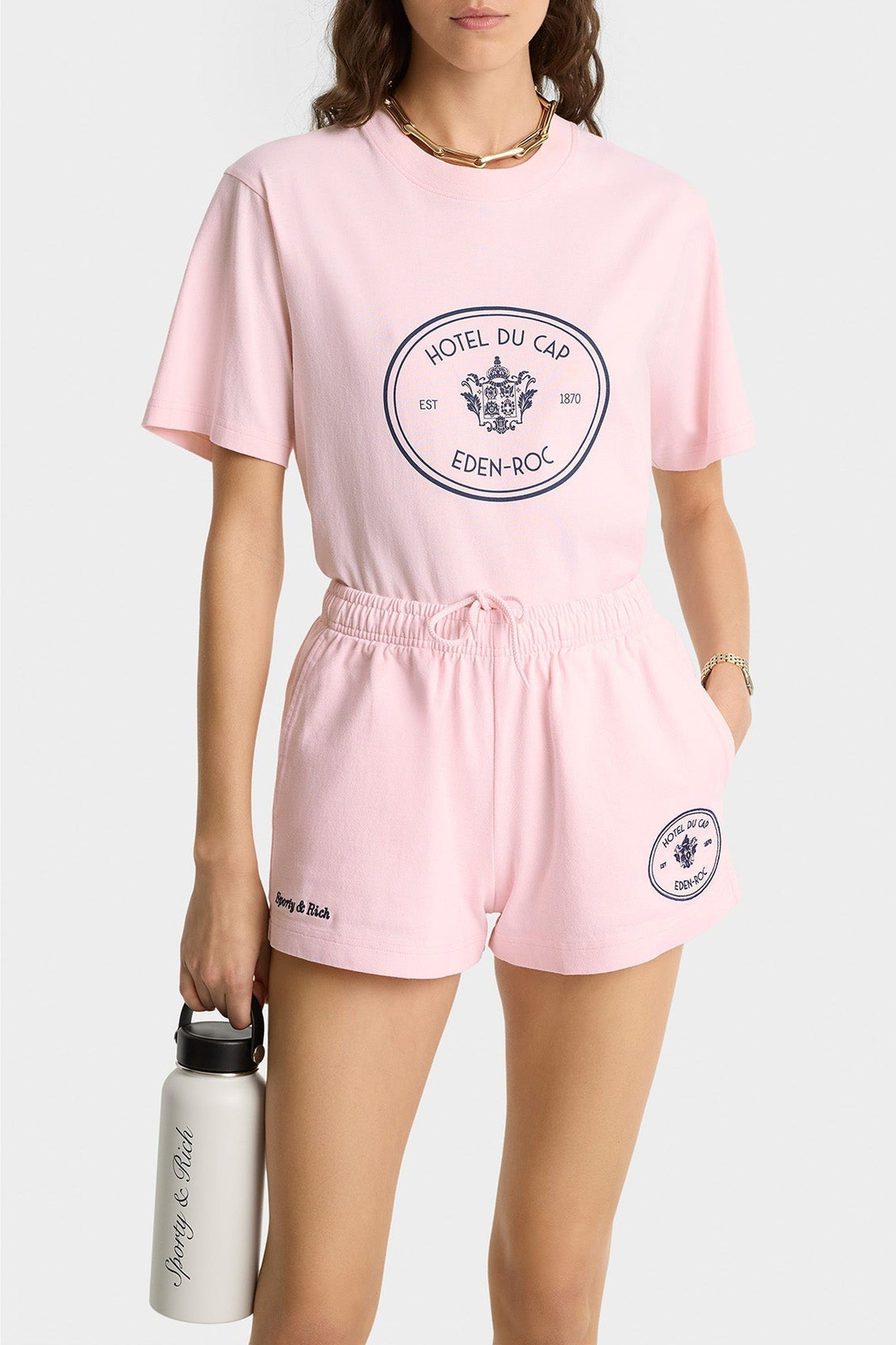 T-shirt Eden Crest avec écusson - Pink Dolphin