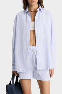 Chemise Eden Script oversize à rayures - Blue & White Stripe