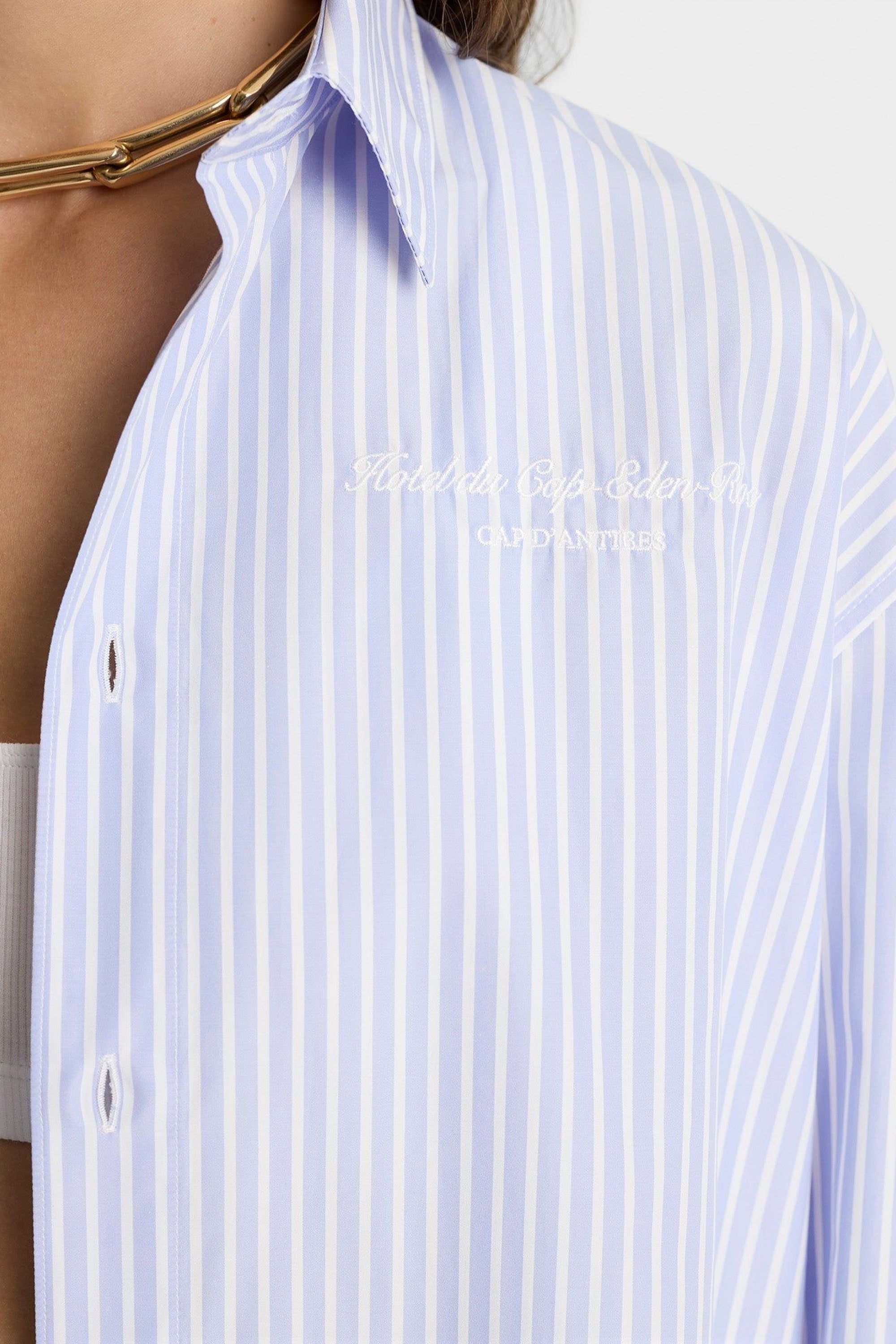 Chemise Eden Script oversize à rayures - Blue & White Stripe