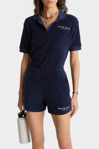 Short Eden Script en velours - Dark Navy