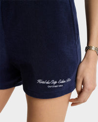 Short Eden Script en velours - Dark Navy