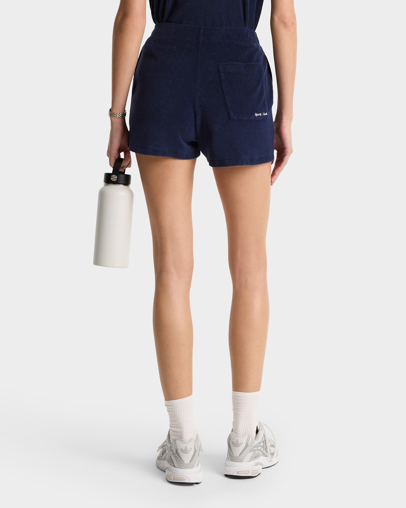 Short Eden Script en velours - Dark Navy