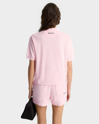 Polo Eden Script brodé en velours - Pink Dolphin