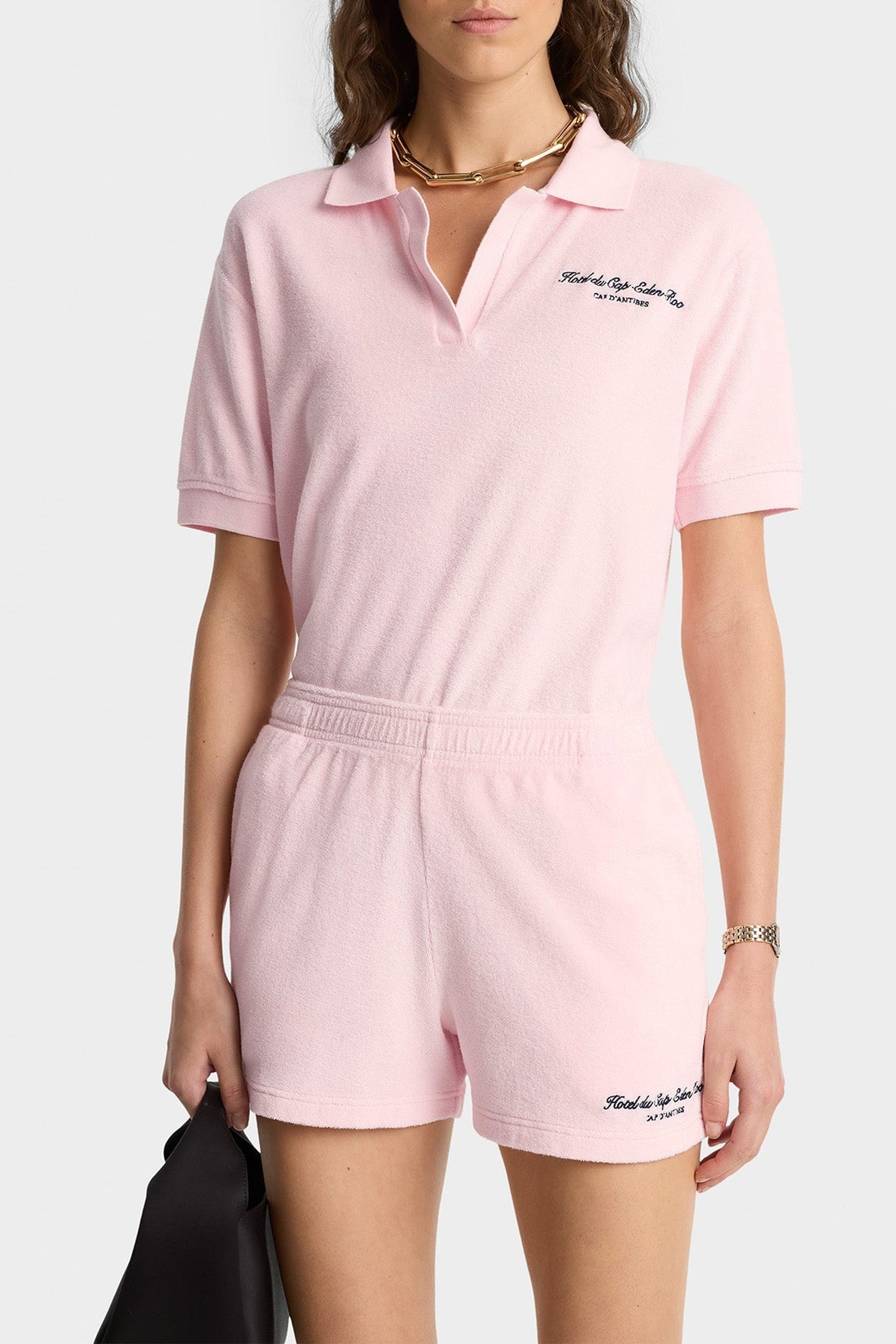 Short Eden Script en velours - Pink Dolphin