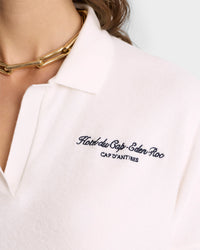 Polo Eden Script brodé en velours - White