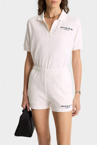 Short Eden Script en velours - White