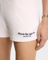Short Eden Script en velours - White
