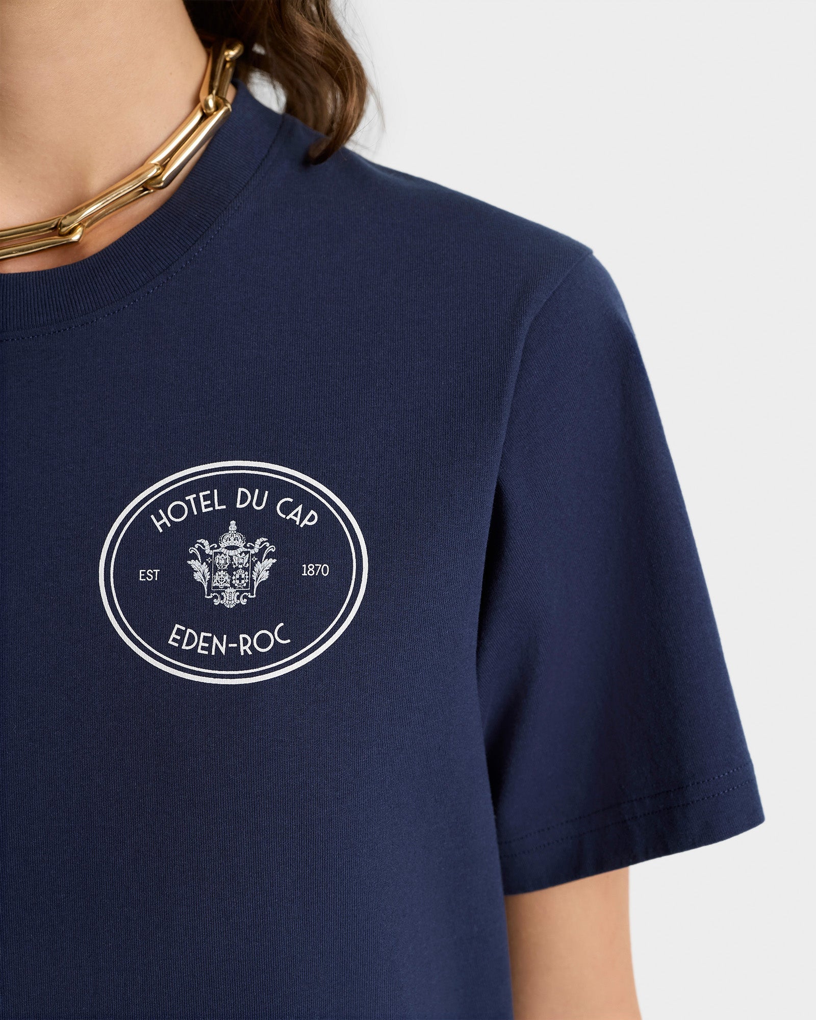 Kennedy Crest T-Shirt - Navy & White