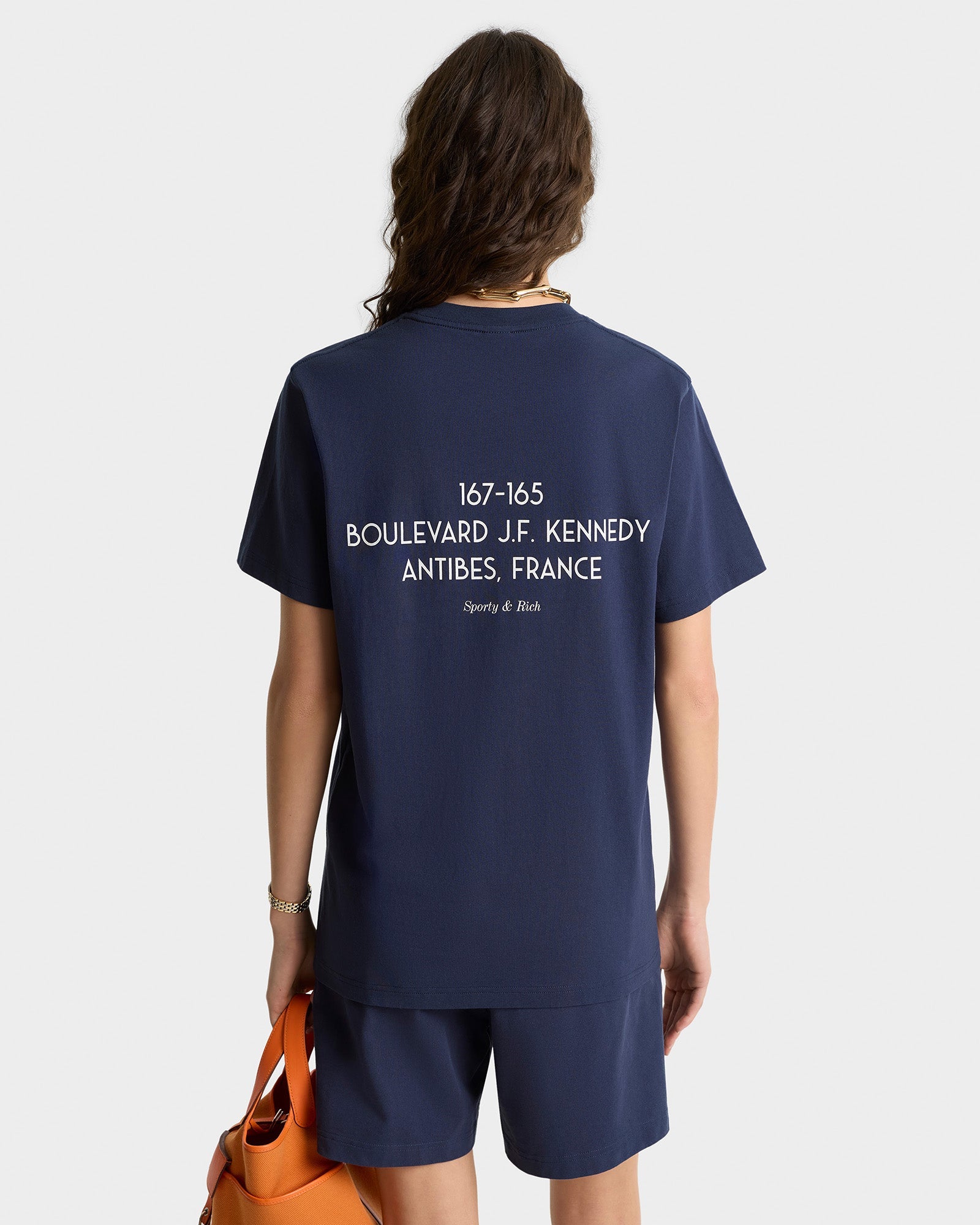 Kennedy Crest T-Shirt - Navy & White