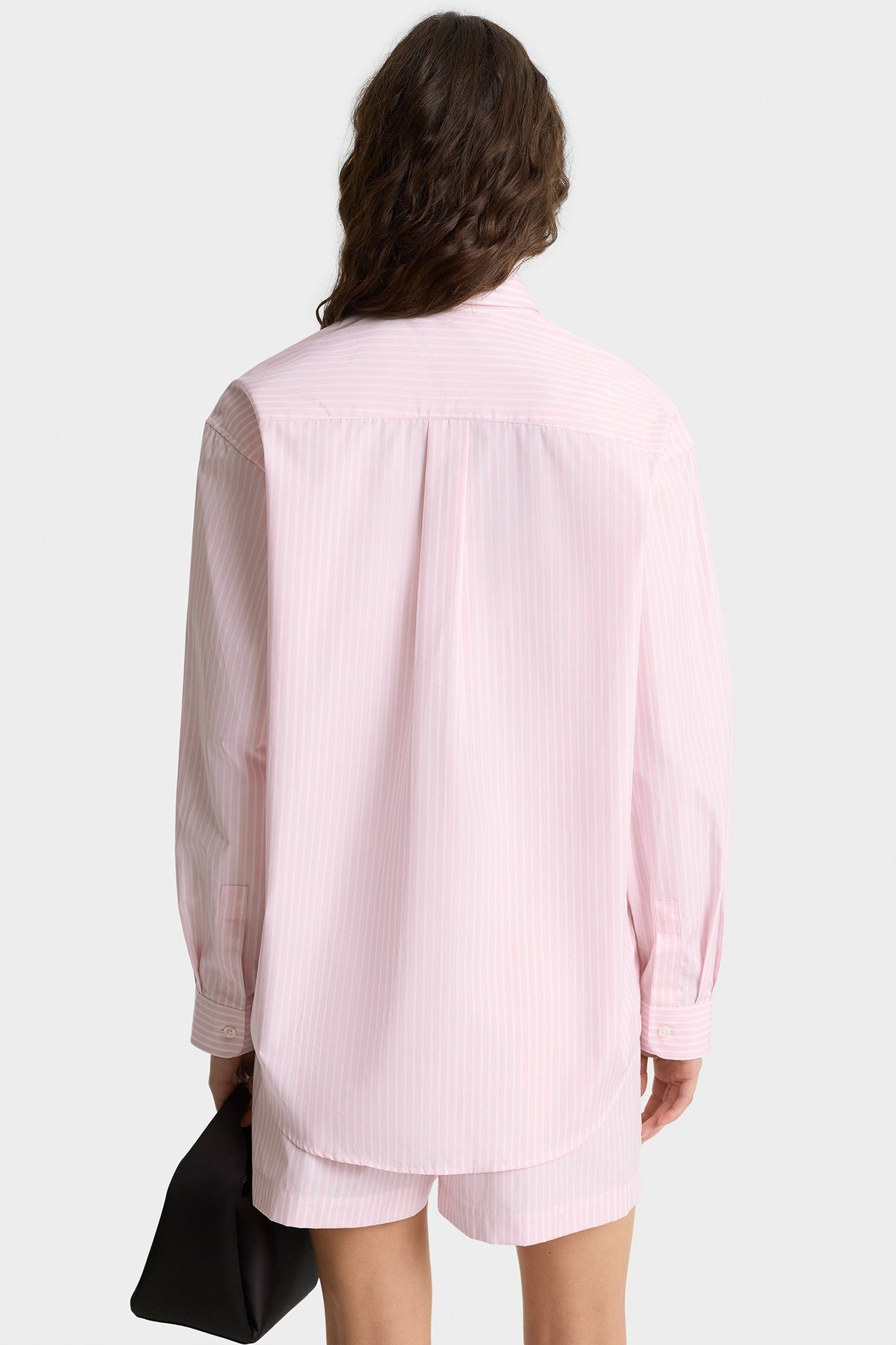 Chemise Eden Script oversize à rayures - Pink & White Stripe