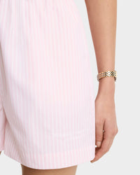 Short boxer Eden Script à rayures - Pink & White Stripe