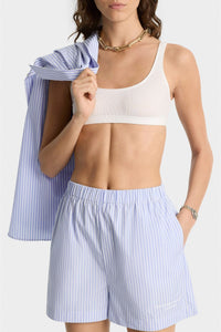 Short boxer Eden Script à rayures - Blue & White Stripe