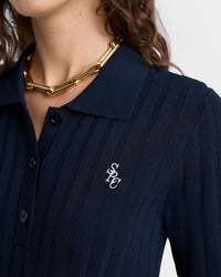 Polo SRC avec logo en maille - Dark Navy