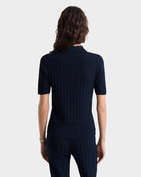 Polo SRC avec logo en maille - Dark Navy