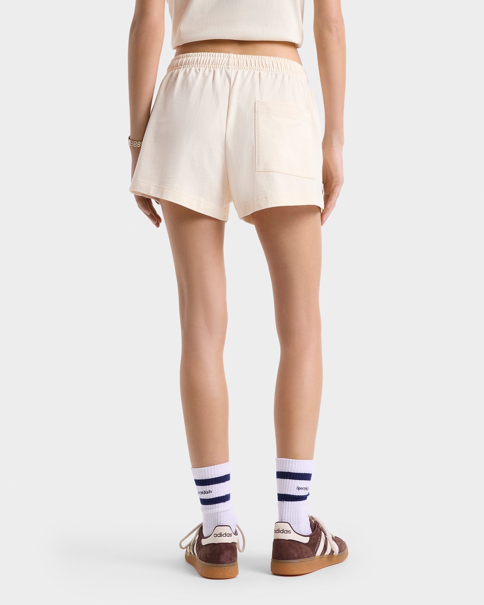 Short à poches avec impression - Cream